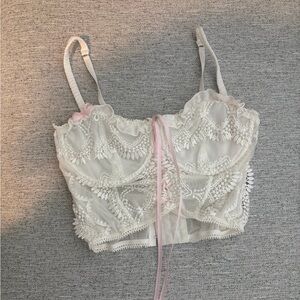 White Lace Corset Top